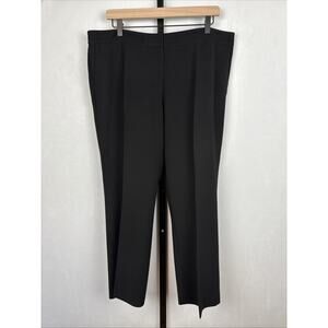 Lafayette 148 Manhattan Cropped Ankle Pants Sz 14 Black Straight Career Trouser